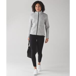Lululemon Going Places Jacket Grey Black Heathered Space Dye Zip Up Size 4